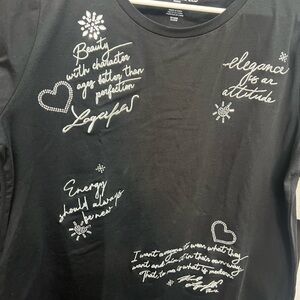 Kurt Geiger Black Tee with White Graphic Accents